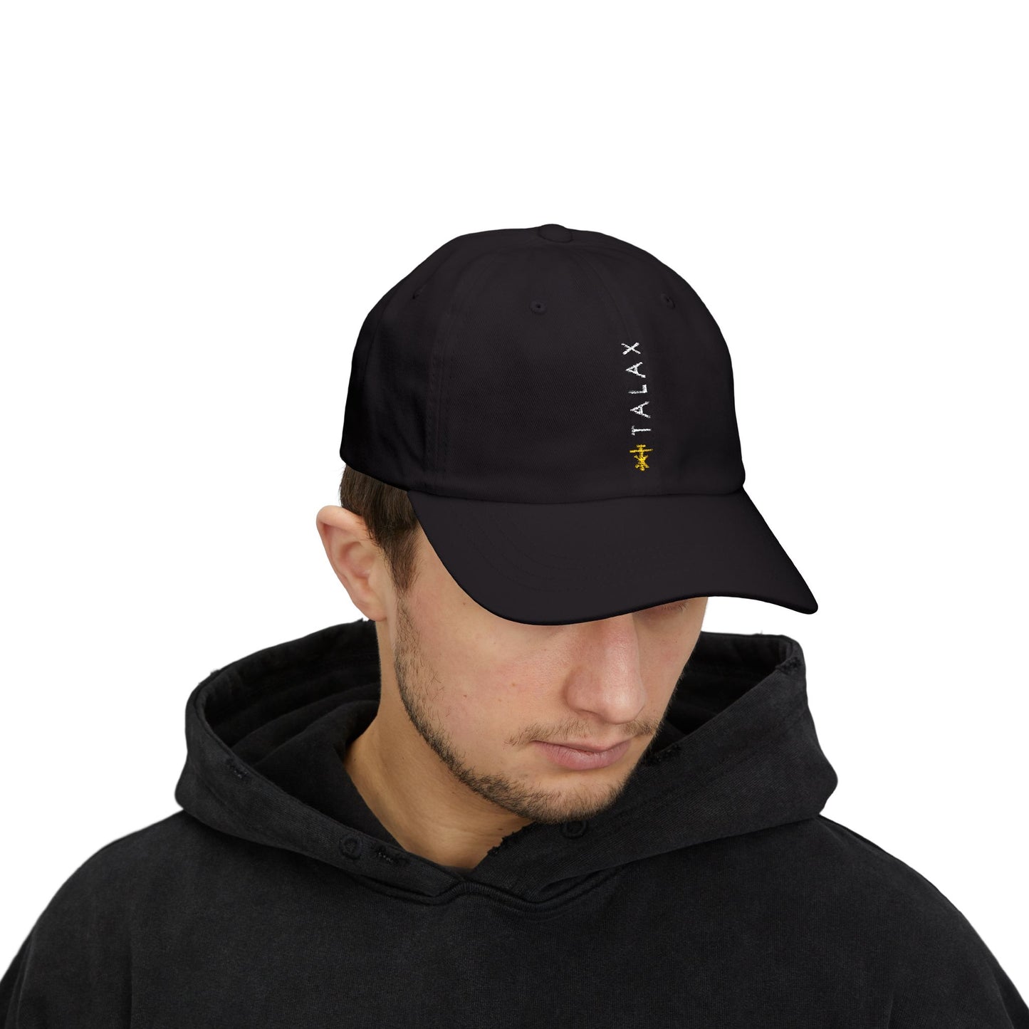 Black Vertical Logo Dad Cap